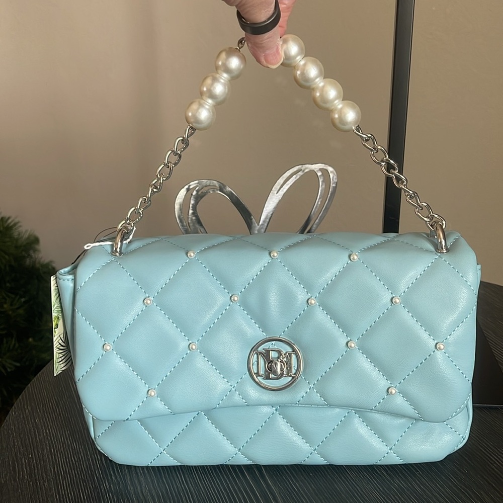 Studio Badgley Mischka light Blue Vegan Leather Handbag/Crossbody - Picture 10 of 10